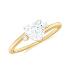 1 CT Solitaire Moissanite Heart Promise Ring in Gold Moissanite - ( D-VS1 ) - Color and Clarity - Rosec Jewels