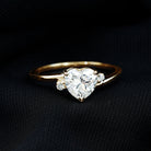 1 CT Solitaire Moissanite Heart Promise Ring in Gold Moissanite - ( D-VS1 ) - Color and Clarity - Rosec Jewels