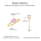 1 CT Heart Shape Rose Quartz Solitaire Promise Ring with Diamond Rose Quartz - ( AAA ) - Quality - Rosec Jewels