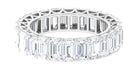 Emerald Cut Zircon Full Eternity Band Ring Zircon - ( AAAA ) - Quality - Rosec Jewels