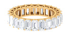 Emerald Cut Zircon Full Eternity Band Ring Zircon - ( AAAA ) - Quality - Rosec Jewels