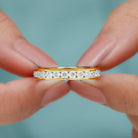 Channel Set Round Cubic Zirconia Full Eternity Band Ring Zircon - ( AAAA ) - Quality - Rosec Jewels