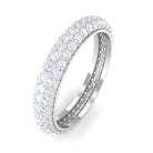 3 CT Simulated Diamond Three Row Eternity Band in Gold Zircon - ( AAAA ) - Quality - Rosec Jewels