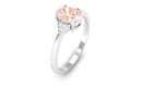 0.75 CT Oval Morganite Solitaire Ring with Diamond Accent Morganite - ( AAA ) - Quality - Rosec Jewels