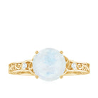 1 CT Solitaire Moonstone Celtic Knot Ring with Diamond Moonstone - ( AAA ) - Quality - Rosec Jewels