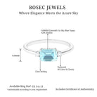 Emerald Cut Sky Blue Topaz East West Engagement Ring with Diamond Sky Blue Topaz - ( AAA ) - Quality - Rosec Jewels