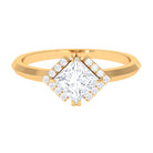 Princess Cut Moissanite Simple Engagement Ring in Gold Moissanite - ( D-VS1 ) - Color and Clarity - Rosec Jewels