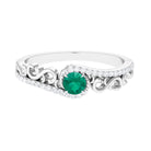 Designer Emerald and Diamond Bypass Engagement Ring Emerald - ( AAA ) - Quality - Rosec Jewels