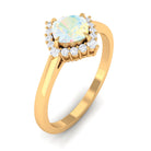 Cushion Cut Ethiopian Opal Halo Engagement Ring with Diamond Ethiopian Opal - ( AAA ) - Quality - Rosec Jewels