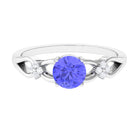 1.75 CT Pure Tanzanite Floral and Diamond Solitaire Crossover Ring Tanzanite - ( AAA ) - Quality - Rosec Jewels