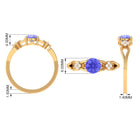 1.75 CT Pure Tanzanite Floral and Diamond Solitaire Crossover Ring Tanzanite - ( AAA ) - Quality - Rosec Jewels