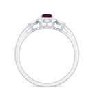 1.25 CT Pear Cut Rhodolite Engagement Ring with Diamond Halo Rhodolite - ( AAA ) - Quality - Rosec Jewels