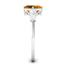 Simple Asscher Cut Citrine Solitaire Engagement Ring with Moissanite Citrine - ( AAA ) - Quality - Rosec Jewels