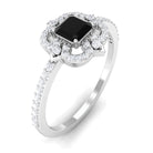 1 CT Asscher Cut Black Diamond Statement Engagement Ring with Moissanite Black Diamond - ( AAA ) - Quality - Rosec Jewels