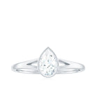 Pear Cut Lab Grown Diamond Solitaire Ring in Split Shank Lab Grown Diamond - ( EF-VS ) - Color and Clarity - Rosec Jewels