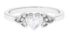 Heart Shape Lab Grown Diamond Solitaire Celtic Ring Lab Grown Diamond - ( EF-VS ) - Color and Clarity - Rosec Jewels