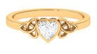 Heart Shape Lab Grown Diamond Solitaire Celtic Ring Lab Grown Diamond - ( EF-VS ) - Color and Clarity - Rosec Jewels