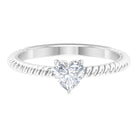 Heart Shape Lab Grown Diamond Solitaire Ring in Rope Shank Lab Grown Diamond - ( EF-VS ) - Color and Clarity - Rosec Jewels