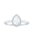 Pear Cut Lab Grown Diamond Solitaire Ring with Engraved Details Lab Grown Diamond - ( EF-VS ) - Color and Clarity - Rosec Jewels