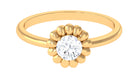 Solitaire Lab Grown Diamond Flower Ring Lab Grown Diamond - ( EF-VS ) - Color and Clarity - Rosec Jewels