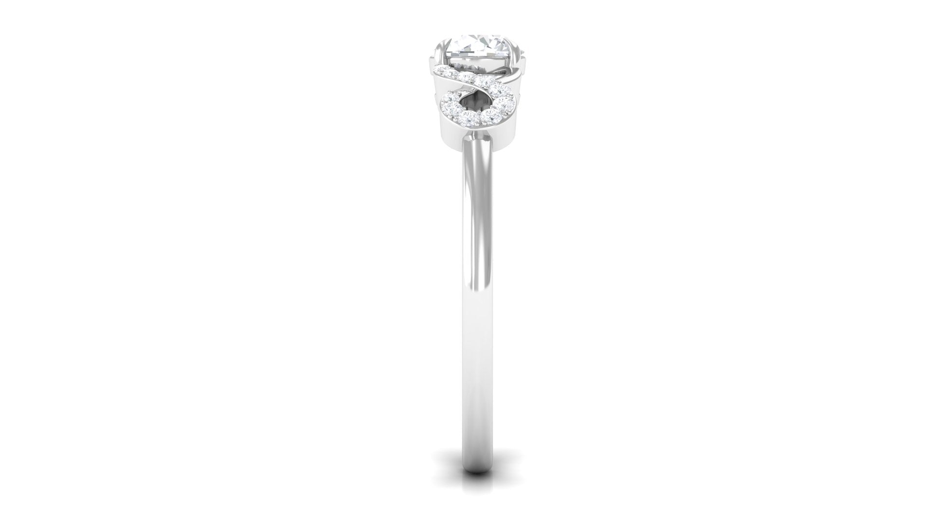 Lab Grown Diamond Criss Cross Promise Ring Lab Grown Diamond - ( EF-VS ) - Color and Clarity - Rosec Jewels