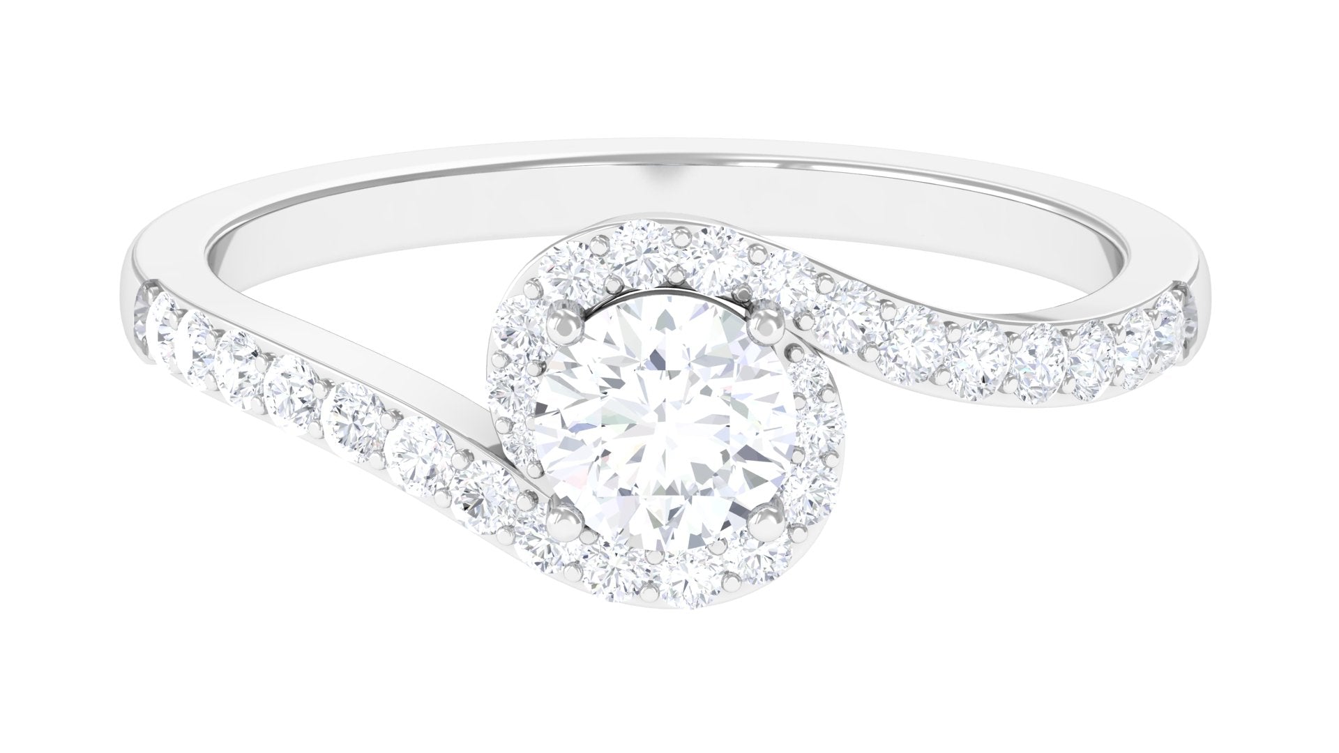 Lab Grown Diamond Bypass Engagement Ring Lab Grown Diamond - ( EF-VS ) - Color and Clarity - Rosec Jewels