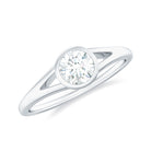 Round Shape Lab Grown Diamond Solitaire Ring in Split Shank Lab Grown Diamond - ( EF-VS ) - Color and Clarity - Rosec Jewels