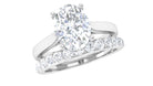 Oval Shape Solitaire Lab Grown Diamond Bridal Ring Set Lab Grown Diamond - ( EF-VS ) - Color and Clarity - Rosec Jewels