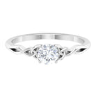 Solitaire Lab Grown Diamond Celtic Knot Promise Ring Lab Grown Diamond - ( EF-VS ) - Color and Clarity - Rosec Jewels