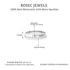 Rosec Jewels-Certified Moissanite Classic Wedding Band Ring