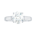 8 MM Round Cut Solitaire and Hidden Moissanite Ring with Accented Bridge Moissanite - ( D-VS1 ) - Color and Clarity - Rosec Jewels