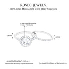 3.5 CT Classic Moissanite Halo Wedding Ring Set in Gold Moissanite - ( D-VS1 ) - Color and Clarity - Rosec Jewels