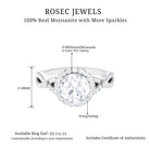 2.50 CT Moissanite Halo Vintage Engagement Ring Moissanite - ( D-VS1 ) - Color and Clarity - Rosec Jewels