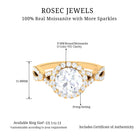 2.50 CT Moissanite Halo Vintage Engagement Ring Moissanite - ( D-VS1 ) - Color and Clarity - Rosec Jewels