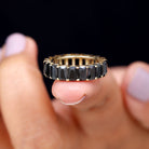 Emerald Cut Black Spinel Eternity Band Black Spinel - ( AAA ) - Quality - Rosec Jewels