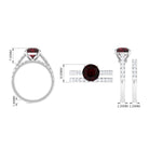 2.75 CT Solitaire Garnet Engagement Ring Set with Diamond Garnet - ( AAA ) - Quality - Rosec Jewels