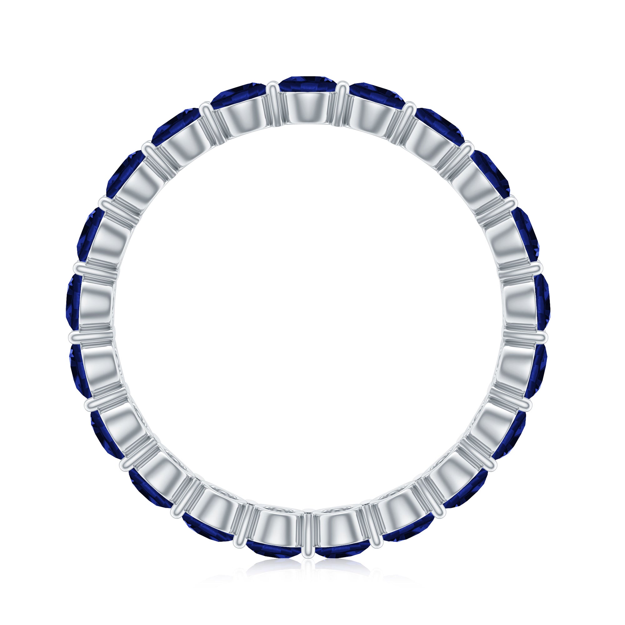 3.25 CT Lab Created Blue Sapphire Full Eternity Ring in Shared Prong Setting Lab Created Blue Sapphire - ( AAAA ) - Quality - Rosec Jewels