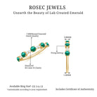 Lab Grown Emerald and Diamond Minimal Half Eternity Ring Lab Created Emerald - ( AAAA ) - Quality - Rosec Jewels