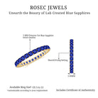 Princess Cut Created Blue Sapphire Stackable Eternity Band Ring in Gold Lab Created Blue Sapphire - ( AAAA ) - Quality - Rosec Jewels