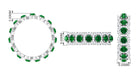 2.5 CT Lab Created Emerald And Moissanite Wide Wedding Band Lab Created Emerald - ( AAAA ) - Quality - Rosec Jewels