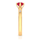 Certified Ruby and Diamond Minimal Solitaire Ring Ruby - ( AAA ) - Quality - Rosec Jewels