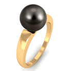 4.50 CT Tahitian Pearl Solitaire with Simple Gold Ring Tahitian pearl - ( AAA ) - Quality - Rosec Jewels