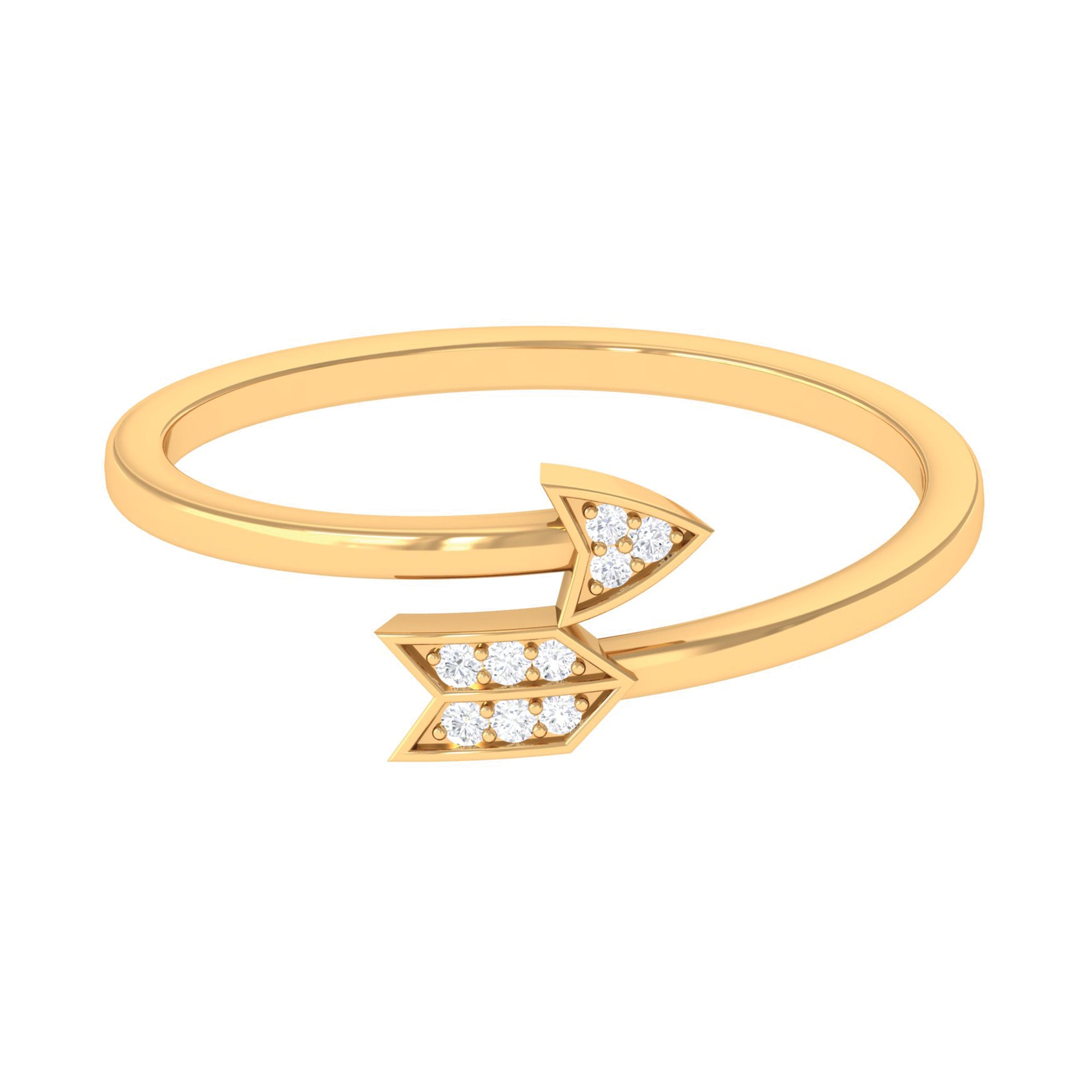 Natural Diamond Minimal Love Arrow Ring in Gold Diamond - ( HI-SI ) - Color and Clarity - Rosec Jewels