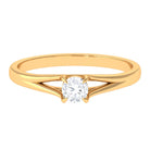 4 MM Diamond Solitaire Ring with Split Shank in Claw Setting Diamond - ( HI-SI ) - Color and Clarity - Rosec Jewels