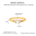 4 MM Diamond Solitaire Ring with Split Shank in Claw Setting Diamond - ( HI-SI ) - Color and Clarity - Rosec Jewels