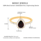 1.25 CT Pear Cut Garnet Solitaire Simple Engagement Ring with Diamond Accent Garnet - ( AAA ) - Quality - Rosec Jewels