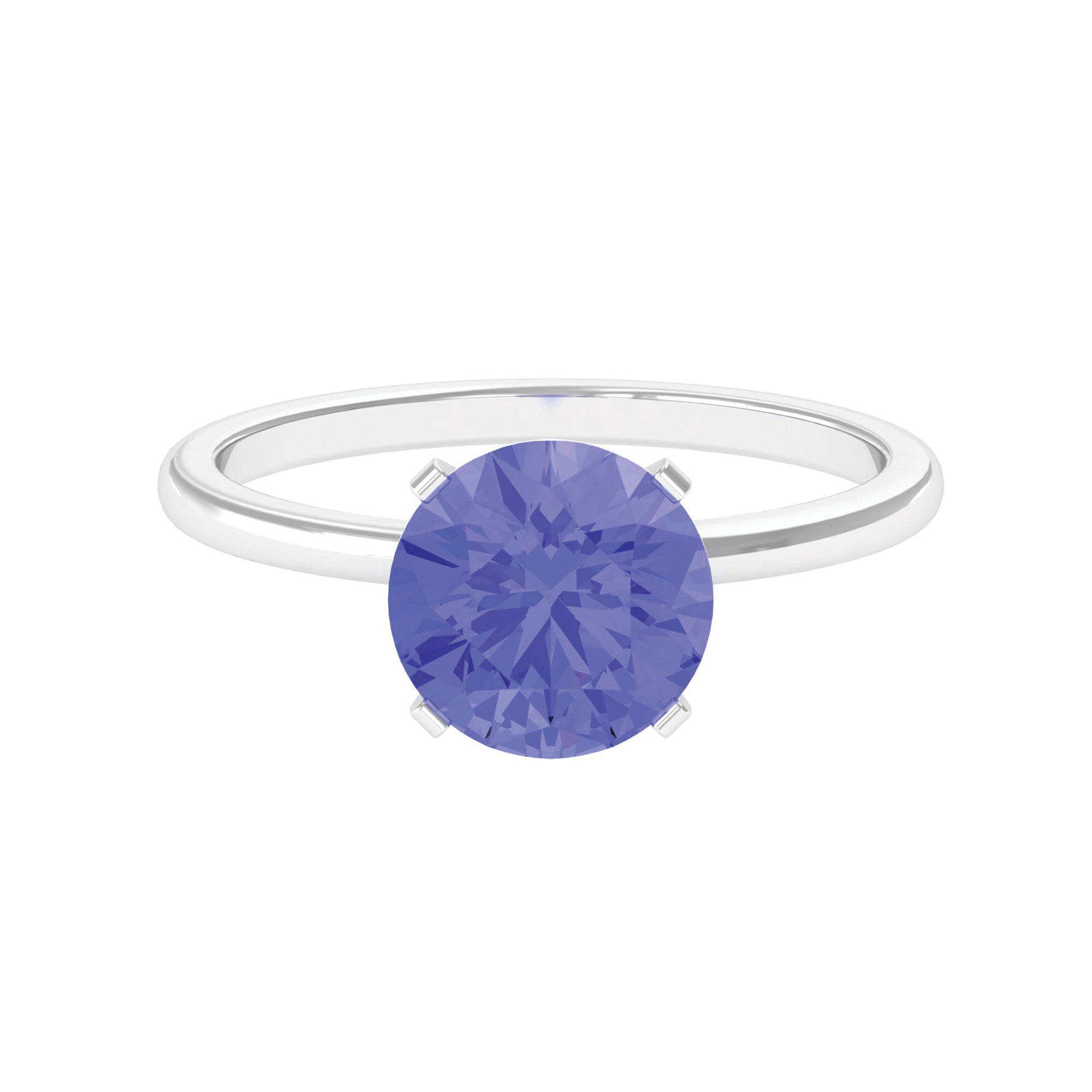 Round Tanzanite Solitaire Engagement Ring Tanzanite - ( AAA ) - Quality - Rosec Jewels