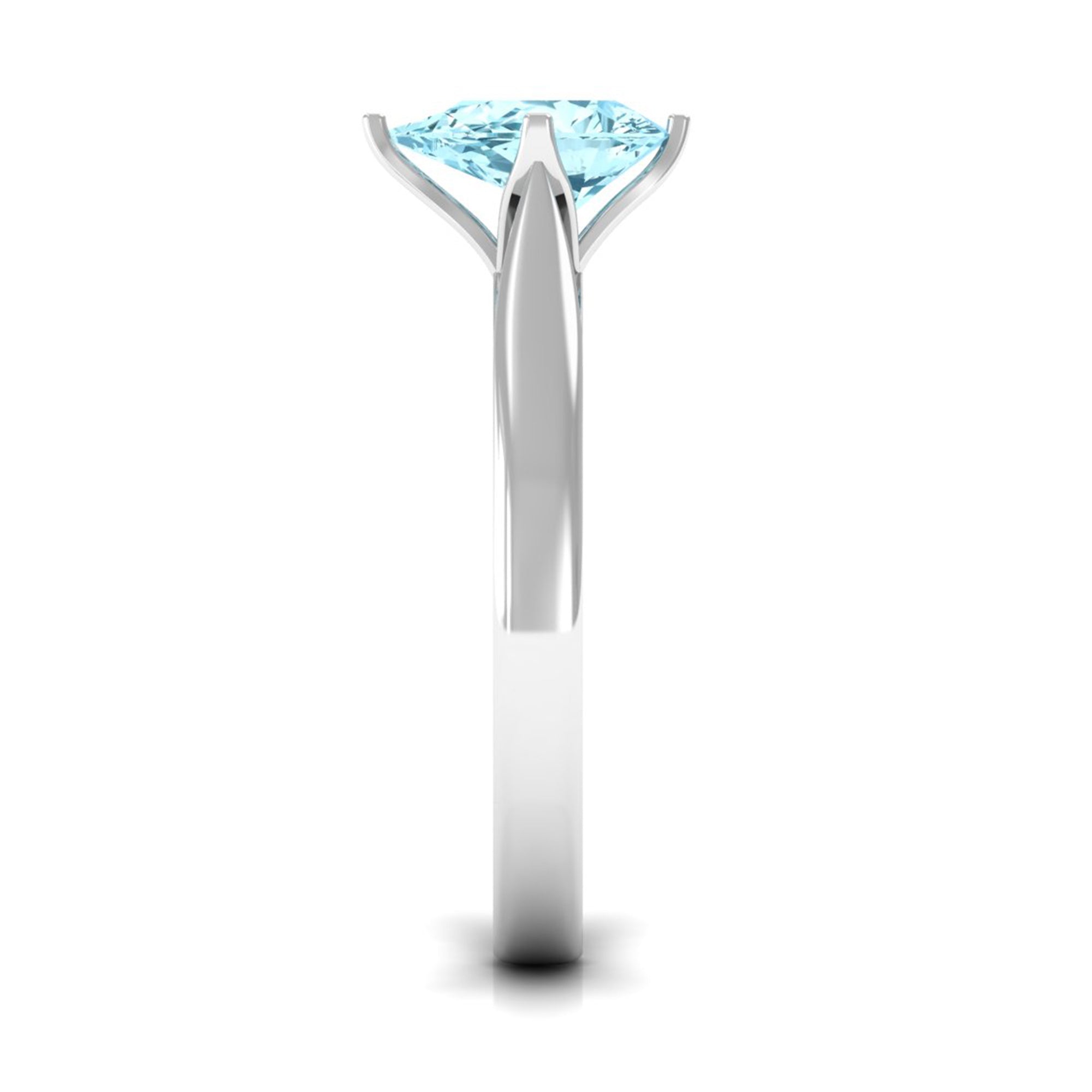 Teardrop Solitaire Ring with Aquamarine Aquamarine - ( AAA ) - Quality - Rosec Jewels