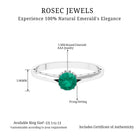 May Birthstone 5 MM Emerald Solitaire Ring with Milgrain Detailing Emerald - ( AAA ) - Quality - Rosec Jewels