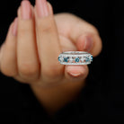 1.75 CT Vintage London Blue Topaz and Diamond Wedding Band London Blue Topaz - ( AAA ) - Quality - Rosec Jewels